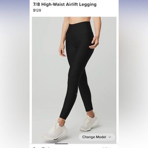 Alo 7/8 High Waisted Air Lift Legging- Black XS